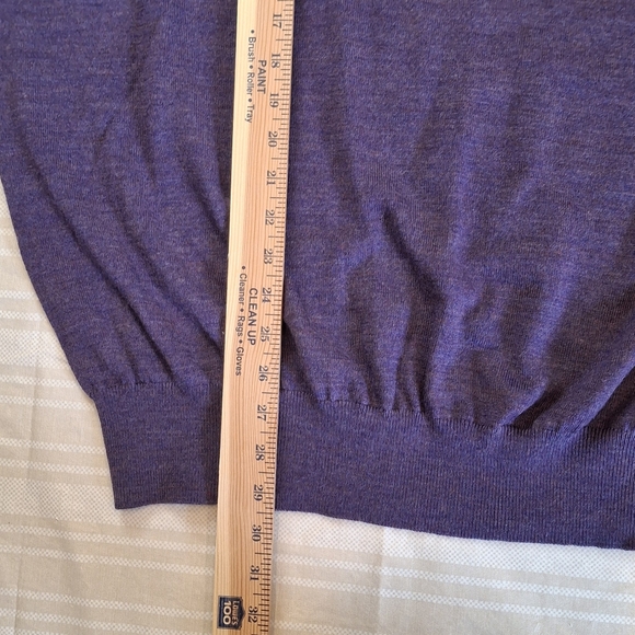 Orvis Sweater Mens 2XL XXL Purple Merino Wool Lightweight Quarter Zip Pullover - Picture 5 of 9